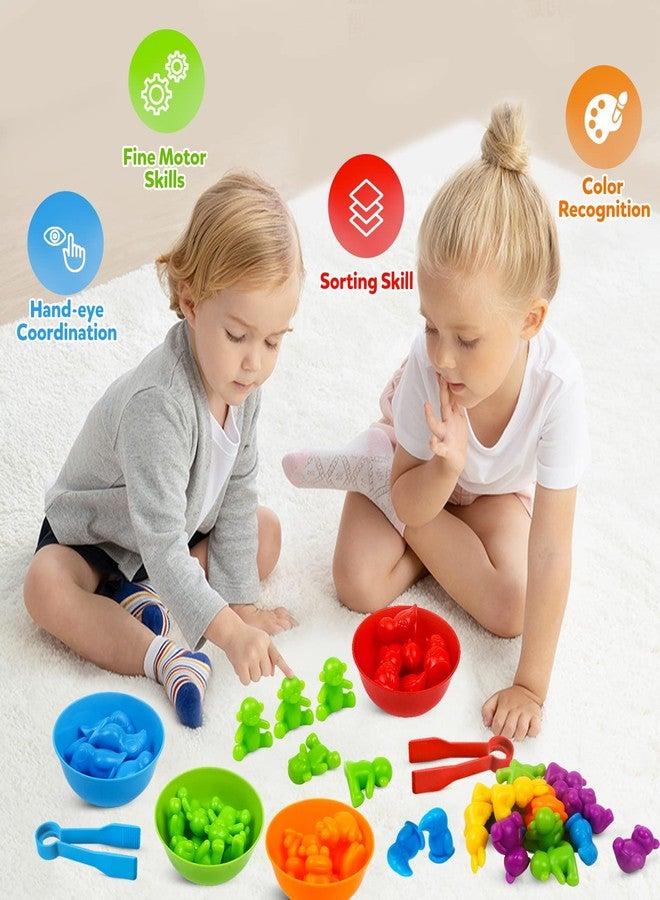 USATDD Counting Animal Matching Games Color Sorting Toys with Bowls Preschool Learning Activities for Math Educational Sensory Training Montessori STEM Toy Sets Gift for Toddlers Kids Boys Girls Ages 3 4 5 6 - Image 4